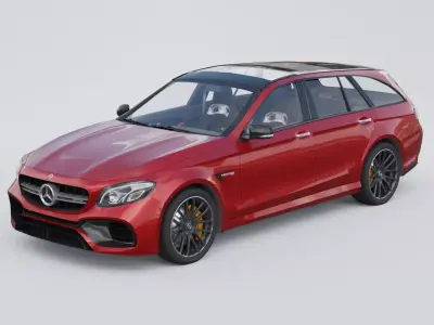 Mercedes-AMG E63 S 4MATIC Estate 2017 Low-poly 3D model