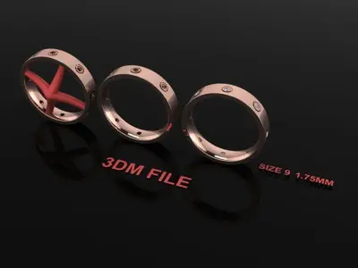 Infinity Diamond Box Band Ring Engagement Fashion Size9 3D print model