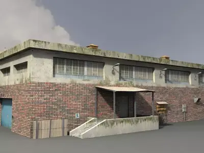 Industrial Buildings 4 Low-poly 3D model