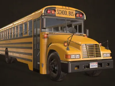 School Bus Low-poly 3D model