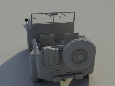 low poly jeep Low-poly 3D model