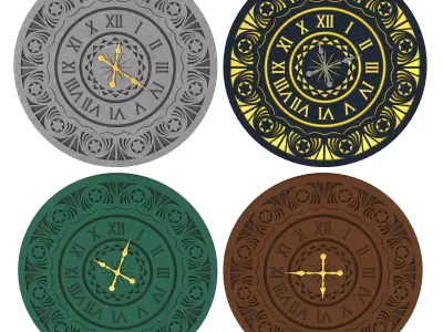 set of clocks 3D model