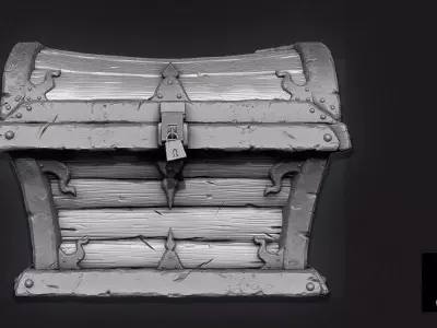 3D Fantasy Treasure Chest - High Poly 3D model