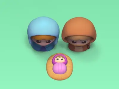 Cute Nativity Scene 3D print model