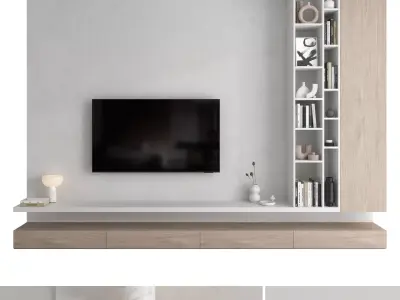 TV wall set 26 3D model