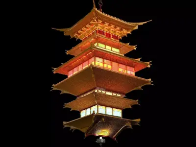 Chinese palace house lantern  3D model