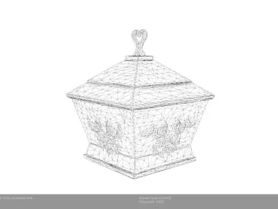 Low Poly Stylized Egypt Gold Ornament Low-poly 3D model