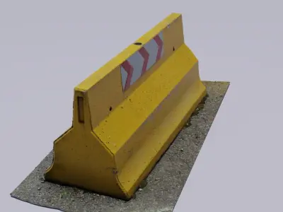 Concrete barrier 01 high-poly 3D model