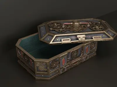 Jewelry box in steampunk style 7 3D model