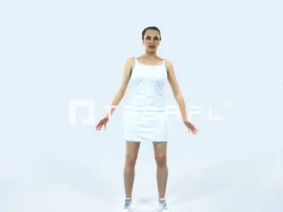 Dream M Animated Rigged Sports Woman Low-poly 3D model
