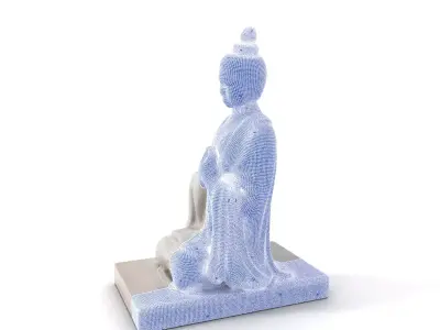 Marble Buddha Sculpture model pack Low-poly 3D model