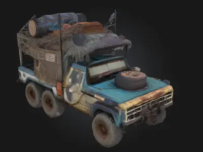 Desert Nomad Vehicle  Rugged Survival on the Sands 3D model