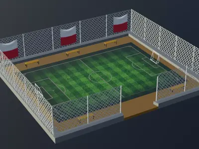 Soccer Stadium - Poland Low-poly 3D model