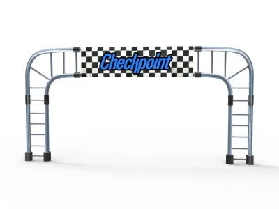CheckPost checkpoint raceway with ladder Low-poly 3D model