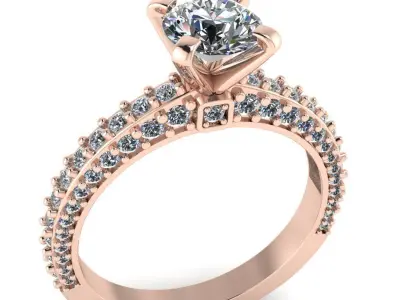 Diamonds ring 3D print model 3D print model