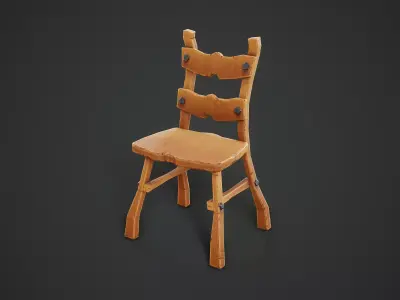 Stylized Chair PBR Game Ready Low-poly 3D model