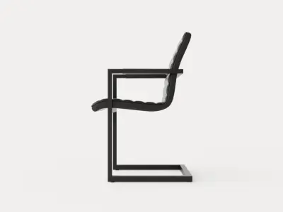 House Dining Chair Vintage Artificial Leather Low-poly 3D model