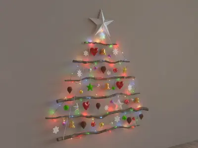 Christmas Wall Tree Decor 3D model