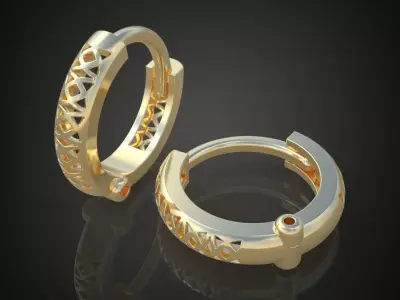Earring 3D model 3D printable model 0022-10 3D print model