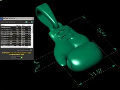 pendant boxing glove 3D print model