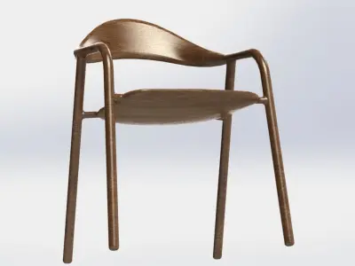 Chair with wooden legs 3D model purchase