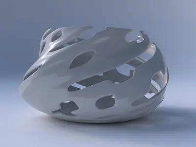 Bowl twisted elipse with smooth cuts 3D print model