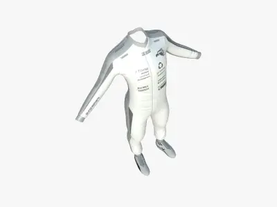 Racing Pilot Uniform A08 Gray - Character Clothing Design Low-poly 3D model