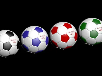 Footballs Classic colored 3D model