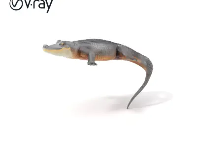 Nile Crocodile Detailed Scale Model Pack Low-poly 3D model