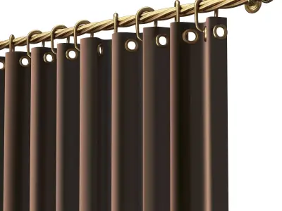 Cornice Classic Curtain 05 Gold Low-poly 3D model