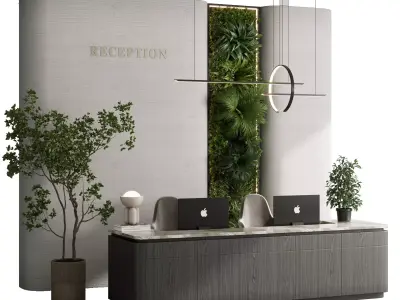 Reception desk - office furniture 06 Low-poly 3D model