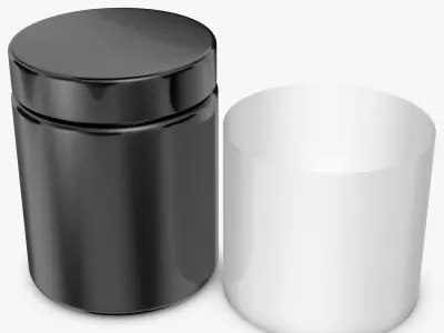 Jar 3D Model three empty jars 3D model