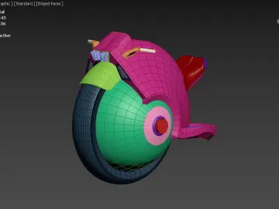 motocycle motorcycle with ball Low-poly 3D model