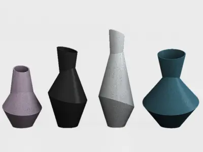 Rayne Abstract Ceramic Vases 3D print model 3D model