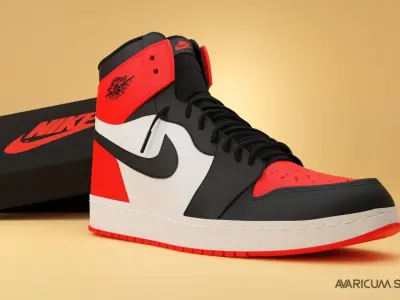 Air Jordan 1 sneaker made in Blender Free 3D model