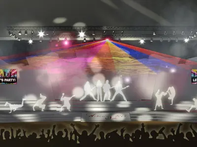 Abstract stage backdrop design V2 3D model