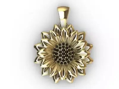 Sun Flower Pendant 3D print model