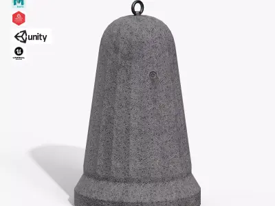 Concrete Bollard Low-poly 3D model