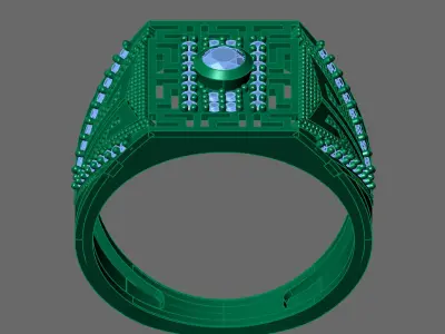 Gents Rings Diamond Men Ring STL 3DM 3D ready print model 3D print model