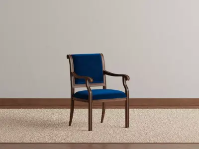 French Antique Dining Armchair 3D model