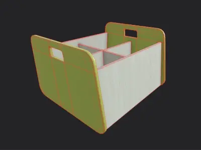 Double Storage Unit Green Low-poly 3D model