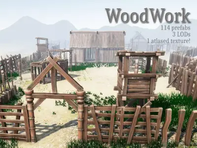 WoodWork Construction Kit Low-poly 3D model
