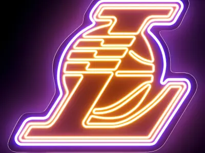 Lakers Neon Sign 3D model