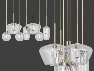 Sculptural Glass 7 Light 3D model