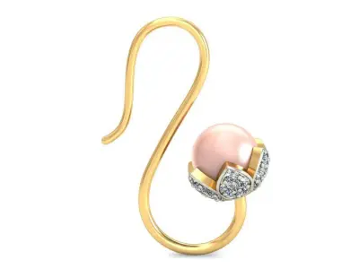 Solitaire Women Earring 3D print model 7
