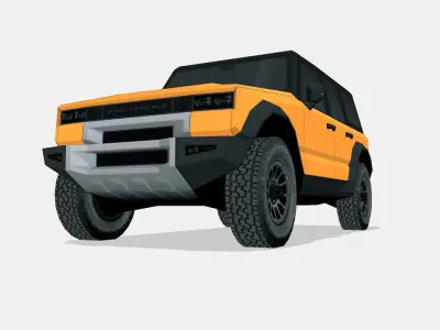 Generic off-road SUV Low-poly 3D model