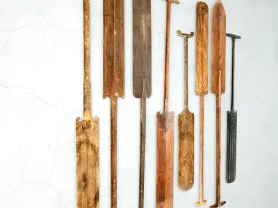 Boating Oars From Kerala 3D model