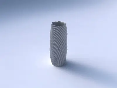 Vase twisted hexagon with bent extruded lines 2 3D print model