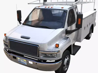 Industrial service truck Low-poly 3D model