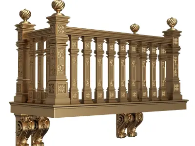 Classic Balcony 02 Low-poly 3D model